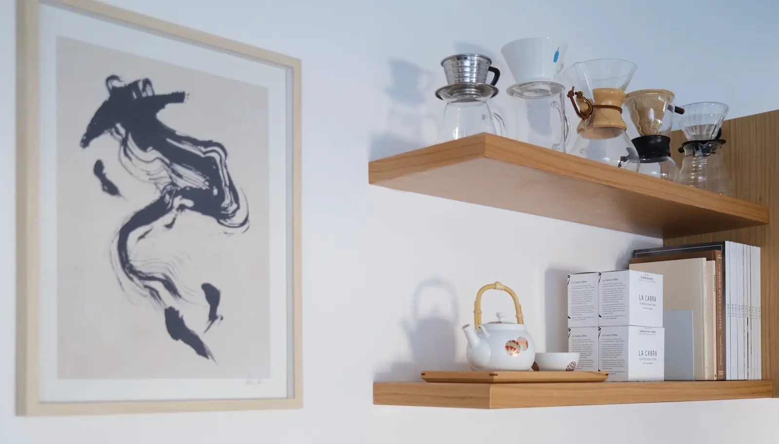 Fatih Arslan's minimalist coffee bar with espresso accessories and scales