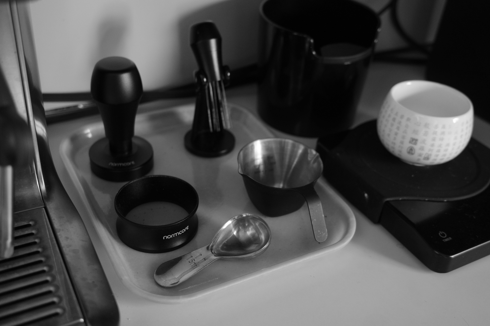 Jon Gaffney's Baratza Encore grinder and coffee brewing equipment