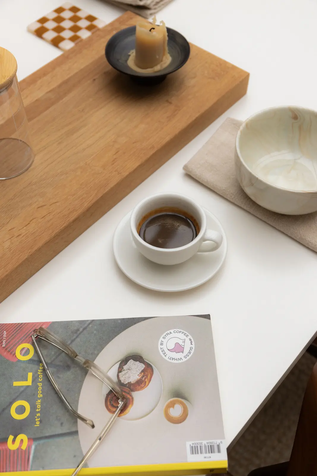 Matthew Spade's ceramic pour over dripper with glass carafe and Timemore scale